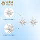 Lao Fengxiang PT950 platinum star earrings, female star shining earrings, light luxury niche birthday gift for girlfriend and wife, platinum star earrings, one pair, about 1.8g, brand gift box