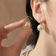 925 silver high-heeled shoes pearl earrings for women niche high-end ear hooks high-end fashion earrings versatile temperament earrings 12mm white pearl gold earrings one pair