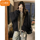Cotton double-sided warm hooded cotton coat for women winter parka jacket cotton coat down jacket mountain sculpture MX2518 coffee color high quality M 120-140Jin Jin is equal to 0.5 kg