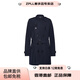 博柏利（BURBERRY）纯色系带双排扣长袖风衣男款深蓝色 S