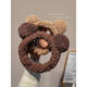 Hua Mu Rong Cute Bear Ears Face Wash Headband 2025 New Winter Plush Headband Washing Non-Slip Headband Hair Accessory Brown Bear Ears Headband