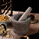 Yichen natural bluestone handmade garlic mortar, jar grinder, garlic masher, garlic peeler, garlic press, stone mortar, stone garlic pounder, handmade bluestone large stone mortar