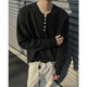 Jingyan selects waffle henley collar T-shirt bottoming shirt for men in spring and autumn trendy brand cleanf long-sleeved white black upgraded model M M95 to 115Jin Jin is equal to 0.5 kg and can be worn