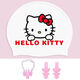 Hello kt swimming cap for women, special waterproof, long hair, big head circumference, high elasticity, cute swimming cap, good appearance, white Kitty cat swimming cap + pink nose clip earplugs, long-wearing, waterproof and anti-chlorine