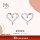 Chow Sang Sang platinum earrings Pt950 platinum Love Decode love platinum earrings for women 91882E