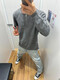 Light Gray Half Zip Sweatshirt Men's Spring and Autumn Waffle Henry Collar Long Sleeve T-Shirt High Bottom Heavy Bottom Shirt Gray Upgraded M 90-110Jin Jin is equal to 0.5kg