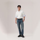 Levi's Levi's men's American retro embroidery casual simple business commuting striped long-sleeved lapel shirt white M