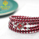MARDOTG Burgundy Garnet Bracelet Women's Three Circle Crystal Multi- Circle Bracelet Jewelry Gift Girlfriend Collectible Red Corundum Model 3 Circles 5.5mm