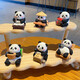 National treasure panda playing music, chess, calligraphy and painting small ornaments, cute small ornaments, cultural and creative gifts, desktop decorations, resin crafts, national trend panda - 6-piece set
