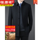 Hengyuanxiang high-end double-sided cashmere coat men's mid-length winter thickened detachable liner dad's woolen coat Navy blue-/exposed buckle/2XL 185 (counter)