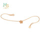 Chow Sang Sang 18K rose gold mint five-pointed star rose gold color gold bracelet women's K gold bracelet 91600B 17 cm