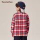 PawinPawD11 Moon Black PawinPaw Cartoon Bear Children's Clothing Autumn and Winter Boys Classic Plaid All-Match Boys Shirt Red/20 110 cm