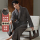 LangSha nightgown men's winter flannel warm plus velvet thickened long bathrobe coral velvet warm large size men's pajamas