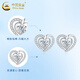 China Gold (CHINA GOLD) PT950 Platinum Love at First Sight Earrings for Women New Light Luxury High Valentine's Day Birthday Gift for Girlfriend and Wife Platinum Love at First Sight Earrings About 1.2g