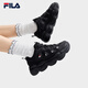 FILA official women's shoes pea plus velvet shoes dad shoes 2025 winter new casual thick-soled sports shoes black-BK 37.5