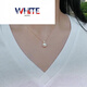 WHITE HOPE Freshwater Akoya Pearl Pendant Gold Necklace Aurora Perfect Round Flawless Nuts 18 Zirconia Button + Free Gold Plated Chain 9.5-10mm x 45cm