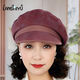 Lanshiyu (LANSHIYU) beret autumn and winter new hat for women retro embroidered peaked cap to modify the face beret versatile octagonal hat for women dark coffee color M 52-58CM adjustable