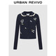 UR2025 Autumn New Women's Retro College Flower Pattern Knitted Cardigan UYL950235