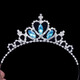 Bridal Crown Headdress New Wedding Dress Accessories Eighteenth Birthday Wedding Crown Headband Hair Accessories Silver Sapphire Crystal