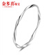 Jinduoxi platinum bracelet women's pt950 Möbius ring bracelet pure platinum white gold bracelet new plain ring solid bracelet perfect circle 56 width about 3.8mm weight about 20.55 grams