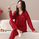 Catman Red Pajamas Couple Outfits for One Man and One Woman Autumn and Winter Wedding Year of the Zodiac Year Pure Cotton Long-Sleeved Home Clothes Set 1255 Men Last Forever L Women 100~120 Jin Jin equals 0.5 kg Men 105~135 Jin Jin equals 0.5 kg