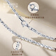 Shengshi Qiyuan pt950 platinum necklace women's plain chain long sweater chain autumn and winter atmosphere high-end light luxury high-end platinum necklace length 50cm weight 22.84g thick 2.9mm