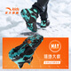 Anta children's cotton shoes for boys and girls winter non-slip knob buckle high top plus velvet warm outdoor snow boots two cotton shoes store manager recommended black/fluorescent aqua-4 35 shoe inner length 22cm