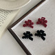 Retro flocked mini bow small clips for women winter side bangs clip princess hair shark clip hairpin flocked black small clips a pair