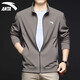 ANTA Soft Shell Sports Jacket Men's 2025 Autumn and Winter New Stand Collar Cardigan Loose Zipper Jacket Sports Casual Wear Top -3 Dusty Gray Regular Style L Suitable for 120-140 Jin Jin equals 0.5 kg