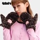Brutalist Home (tbh) Hello Kitty Plush Gloves Winter Thickened Warm Windproof Gloves for Women Hello Kitty Plush Gloves - Coco Leopard Print