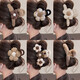 Temperament Wool Flower Clip Women's Autumn and Winter New Shark Clip Large High-Level Feeling Back Head Hairpin Clip Hair Accessory Khaki Plush Gold Label Min Clip-13CM