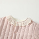 Fanlie VOONLIE baby clothes winter clothing newborn girl plus velvet quilted one-piece full month thickened warm outdoor romper pink 80cm