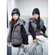 G.DUCKKIDS children's vest boys autumn and winter new down cotton thickened hooded vest vest girls medium and large children's cotton jacket hot sale black 150 height 140-150cm age 9-10 years old