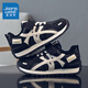 Jeanswest boys' autumn and winter velvet sports cotton shoes, middle and large children's retro running shoes, campus casual shoes C1A028 black/meter 33