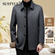 SUSTYLE luxury high-end brand winter high-end business casual versatile mid-length double-sided wool coat for middle-aged and elderly men black 3XL 190 recommended 165-180 Jin Jin equals 0.5 kg