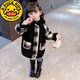 G.DUCKKIDS女宝宝毛呢外套秋冬款2025新款洋气儿童装加厚大衣女童冬装中长款 卡其色加厚夹棉 100适合身高90-100cm年龄3-4周岁