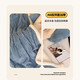 Langsha blanket winter thickened plus velvet sherpa double-layer blanket nap small blanket office single coral velvet blanket noble blue double-layer thickened/warm at the touch/shedding package double blanket 200x230cm_weight about 4.6Jin Jin equals 0.5kg