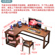 Huixun solid wood L-shaped desk corner computer desktop table corner table corner bedroom e-sports table home desk walnut #corner desk 140cm*50cm*75cm auxiliary seat length 100cm