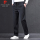 Pierre Cardin pants men's autumn and winter loose straight sports casual pants men's thickened corduroy men's pants dark gray 2XL