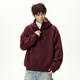 MONPOC heavy half zipper natal red sweatshirt men's spring and autumn American hoodie jacket MOW07 Ancora red L