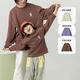 Papa crawling spring children's sweatshirt parent-child clothing for boys and girls long-sleeved tops round neck sweatshirts to keep warm and casual when going out gray green-baby 110
