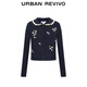 UR2025 Autumn New Women's Retro College Flower Pattern Knitted Cardigan UYL950235