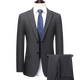 BOSS men's wool suit suit 2024 new spring and autumn gray double slit men's wedding suit jacket two-piece set - gray 2XL 185 suitable for 155-170Jin Jin equals 0.5 kg