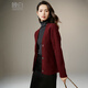 Late White New Product 2025 Winter Fashion Casual Chinese Red Sweater High Elastic Wool Knitted Cardigan Jacket for Women Burgundy M