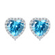 Reza quality 925 silver European and American gemstone love earrings for women colorful zircon heart-shaped earrings silver earrings high 925 silver tanzanite blue December
