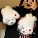 CTRLEND Plush Puppy Gloves for Women Winter Warm and Coldproof Student Cycling Cute Plush Thickened Cycling Hat Xiaoyu Cherry Dog Plush Scarf