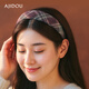 AJIDOU Ajidou hair accessories women's plaid non-slip fabric headband women's versatile high skull headband fashionable and versatile red brown 1 piece