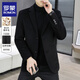 ROMON 2025 new suit jacket winter cotton thickened solid color high quality warm short fashion casual men's suit black 2XL recommended 145-160Jin Jin equals 0.5 kg
