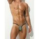 Universal men wear thong men's thong ice silk low-waist sexy transparent T-string fun bean green M