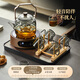Yipot tea brewing teapot tea brewing appliance tea brewing stove with tea tray teapot health tea making household electric ceramic stove complete tea set set ash 10-piece set 1500 watt tea brewing set